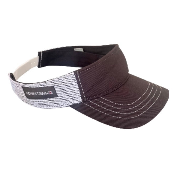 HONESTGAINZZ SLATE STRUCTURED TRUCKER VISOR - WHITE/BLACK