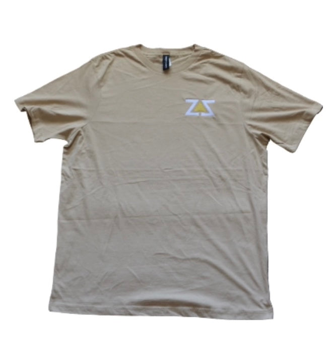 Deluxe Tee Embroidery White/Yellow logo