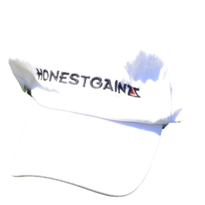 HONESTGAINZZ WHITE COTTON DAD HAT
