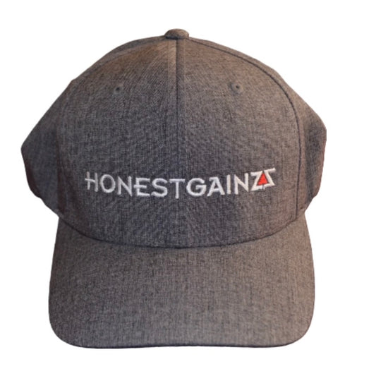 HONESTGAINZZ TWILL BACK TRUCKER HAT HEATHER GREY