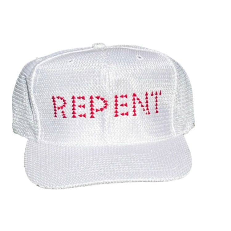 REPENT WHITE & RED OLD SCHOOL SNAPBACK HAT