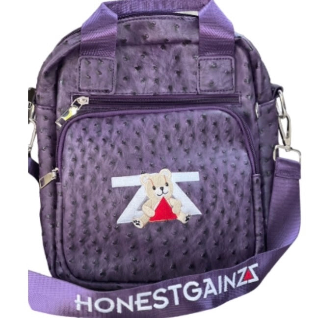 BEARY GAINZZ VIOLET VEGAN OSTRICH BACKPACK