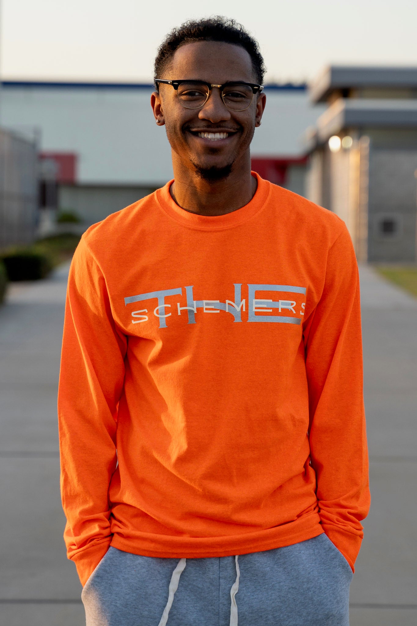 THE SCHEMERS™ Core Statement Construction Orange Long Sleeve Tee — The Pattern Edition