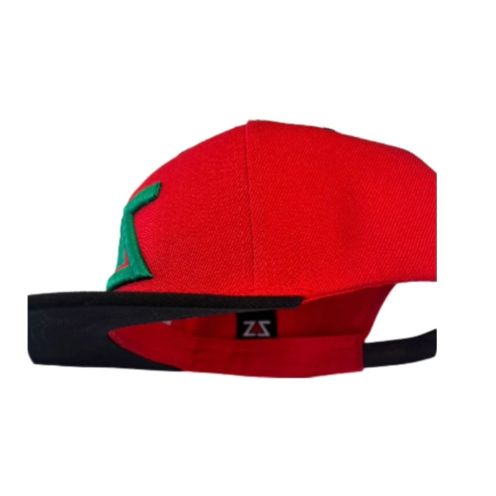 ZZ RED, BLACK & GREEN SNAPBACK HAT