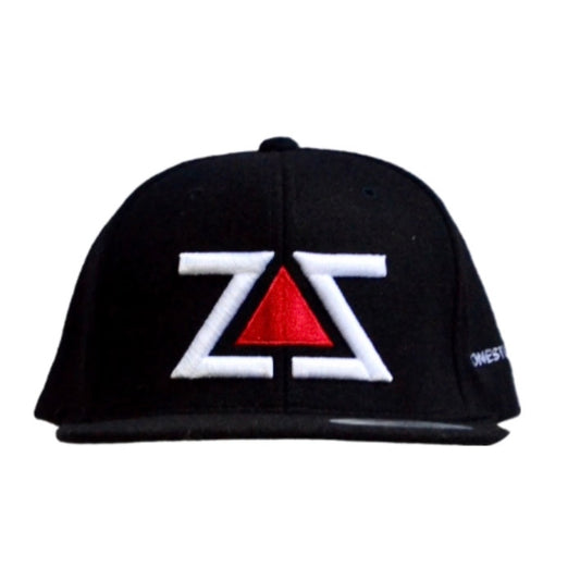 ZZ WOOL BLACK, WHITE & RED SNAPBACK HAT