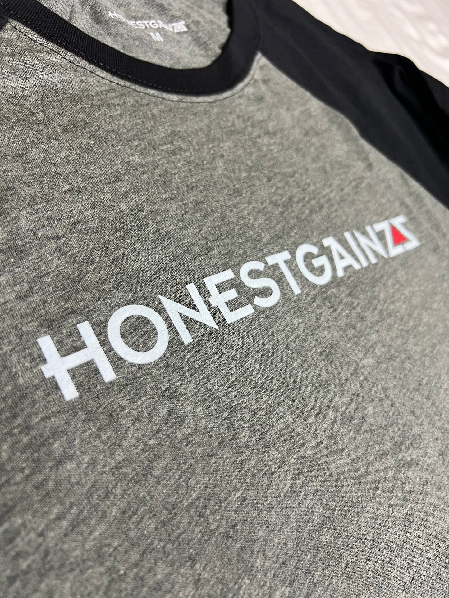 Honestgainzz™ Heather Deep / Black Men's Jersey Long-Sleeve Basebal