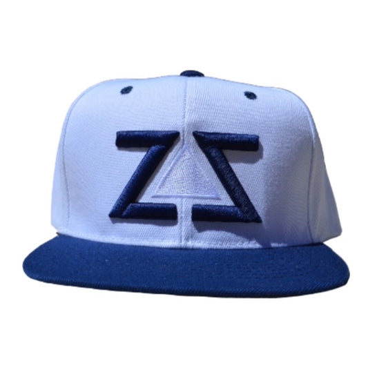 ZZ WHITE & NAVY BLUE SNAPBACK HAT