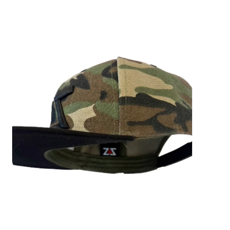 ZZ CAMO BLACK SNAPBACK HAT