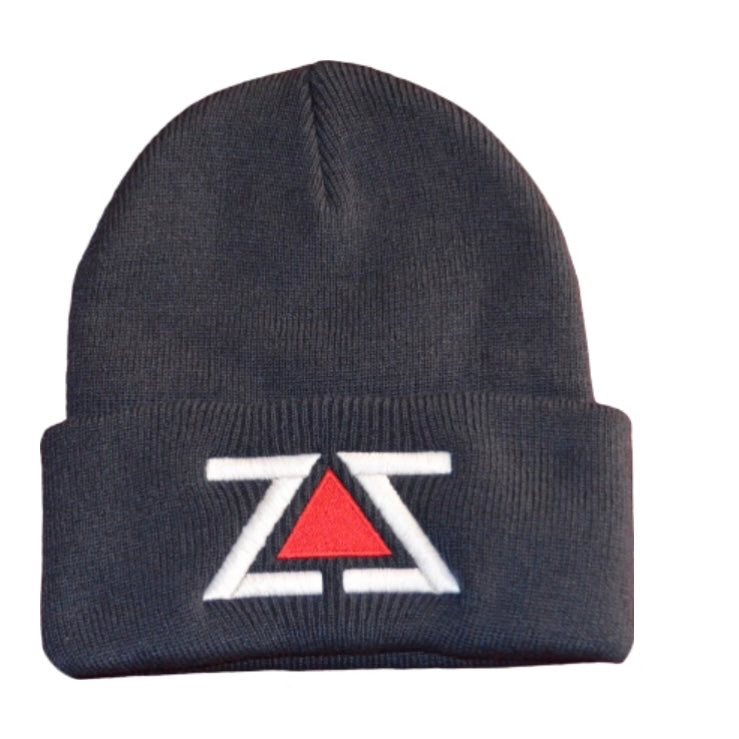 ZZ BEANIE - BLUE, WHITE & RED EMBROIDERY