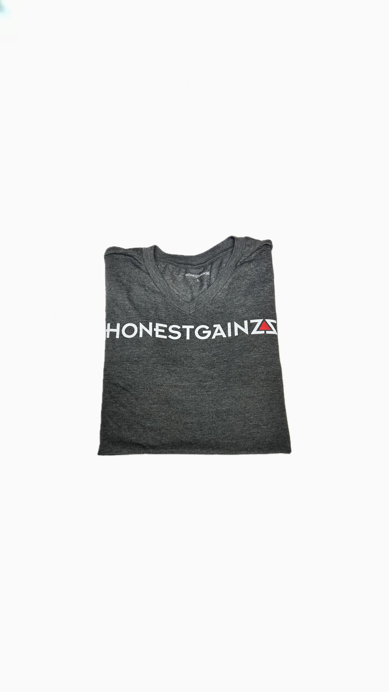 Honestgainzz™ Men's Heathered Charcoal Very Important Tee V-Neck