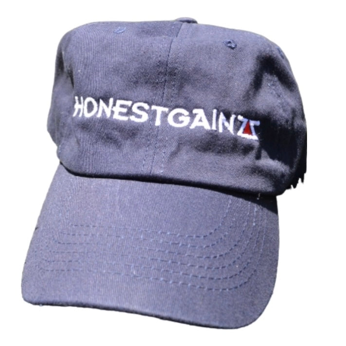 HONESTGAINZZ NAVY BLUE COTTON  DAD HAT