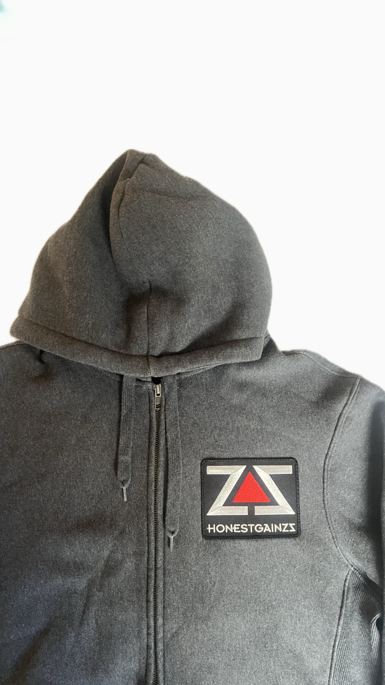 HONESTGAINZZ™️ ACADEMY SUPER HEAVYWEIGHT GRAPHITE GREY FULL ZIP HOODIE