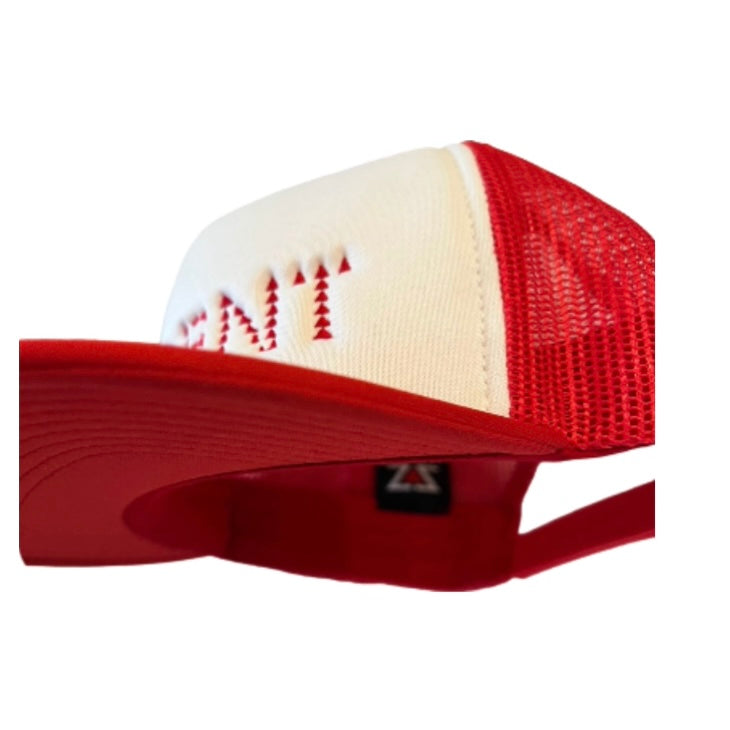 REPENT 5 PANEL VINTAGE FOAM TRUCKER HAT - RED/WHITE