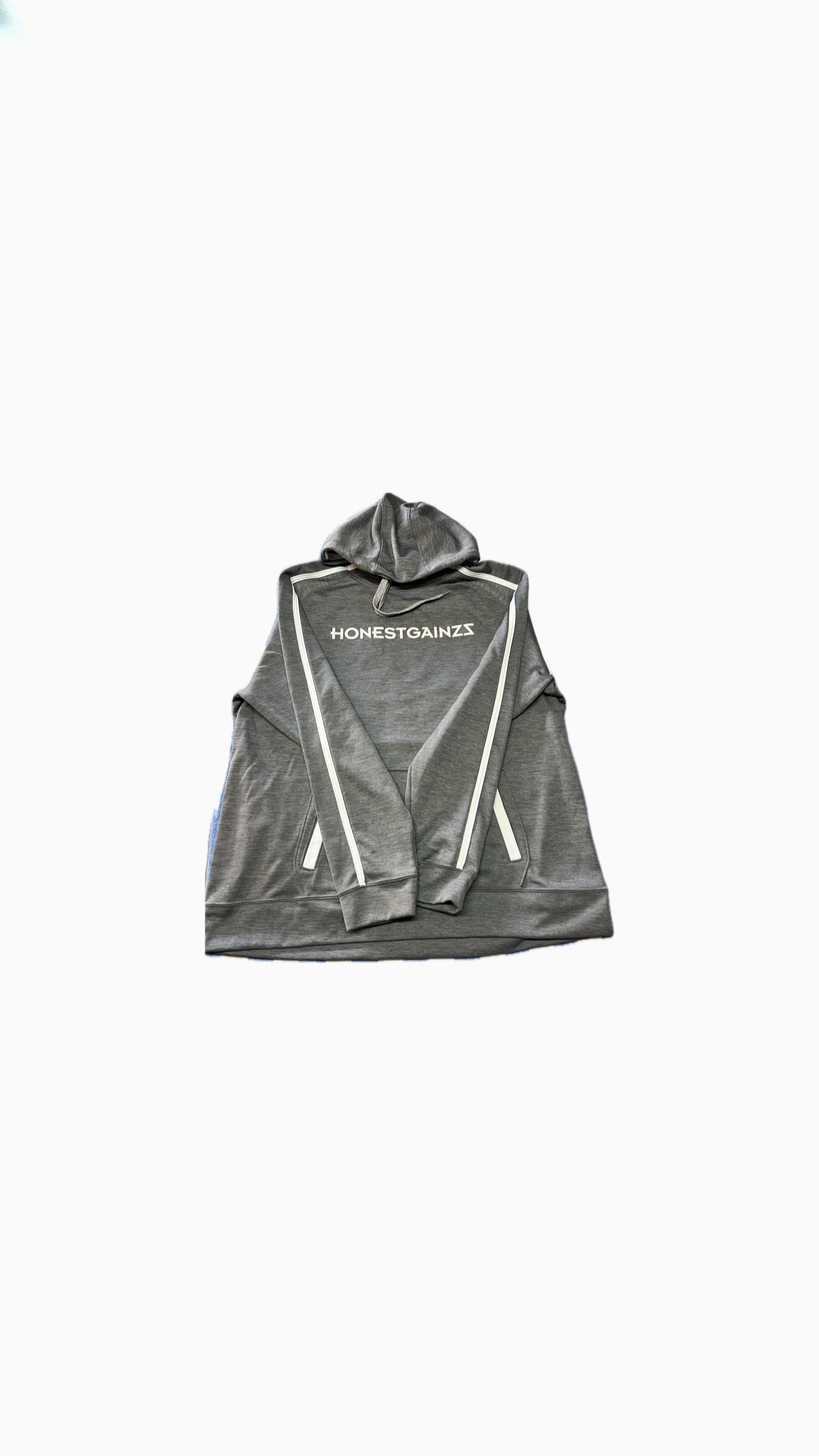 ROCKSTEADY GREY HOODIE HONESTGAINZZ LOGO 3D PUFF WHITE/CREAM