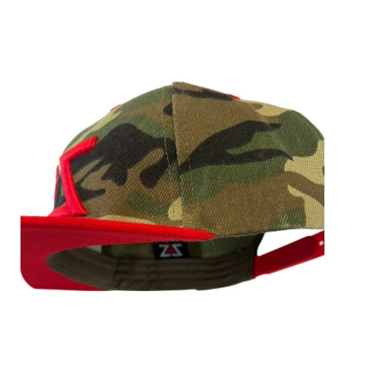 ZZ CAMO RED & BLACK SNAPBACK HAT