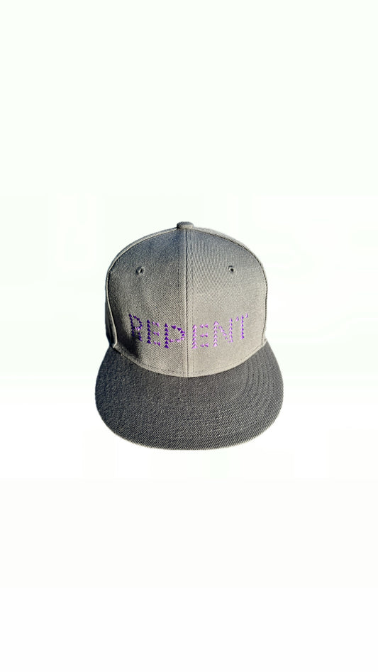 REPENT GREY FITTED TRUCKER HAT