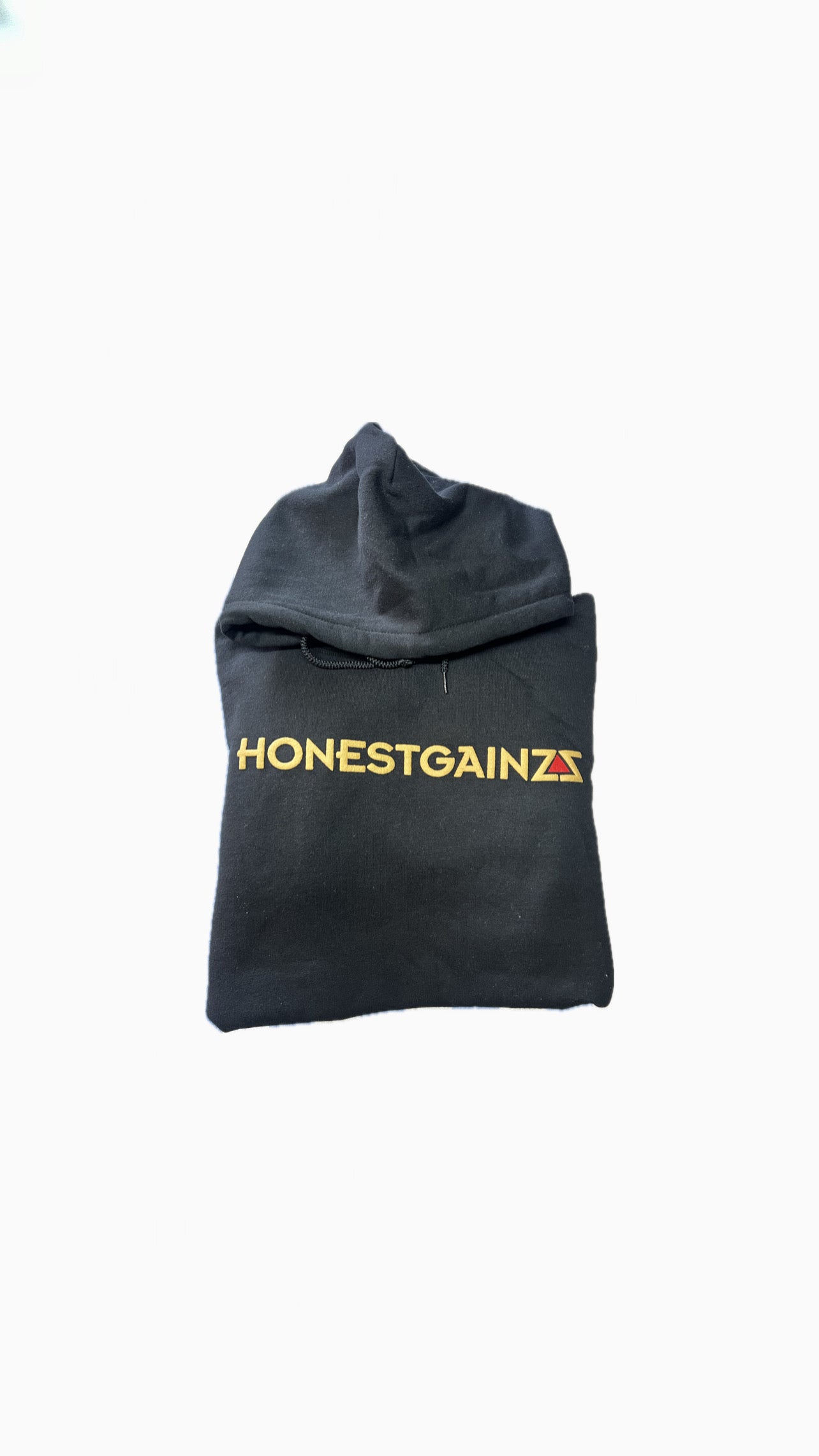 GOLD RUSH HOODIE HONESTGAINZZ ™️ LOGO 3D PUFF GOLD/ RED ZZ'D UP SLEEVE HIT