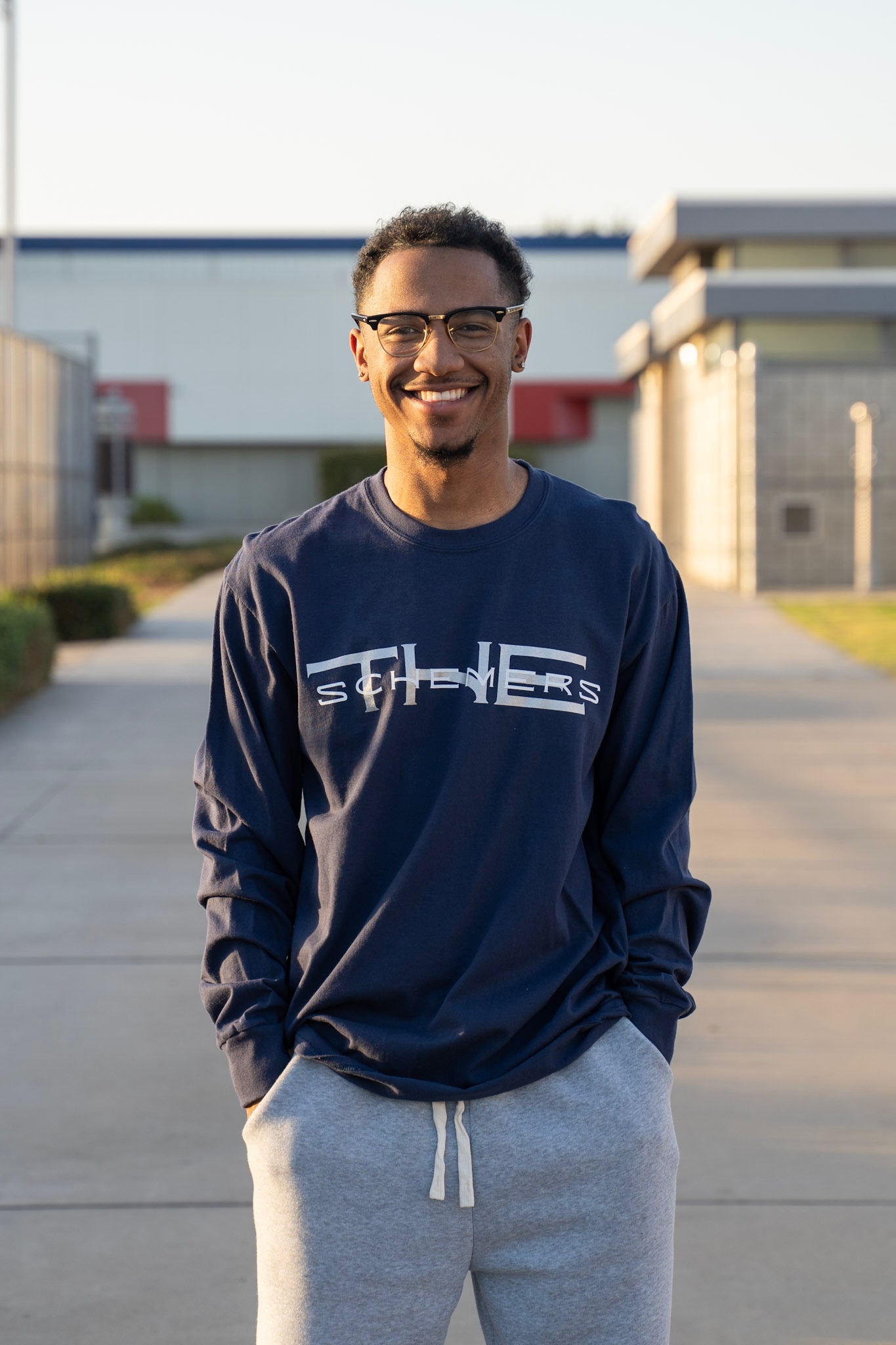 THE SCHEMERS™ Core Statement Navy Blue Long Sleeve Tee — The Pattern Edition