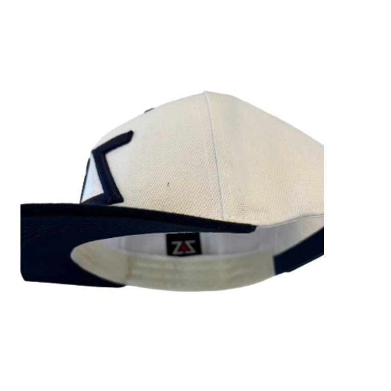 ZZ WHITE & NAVY BLUE SNAPBACK HAT