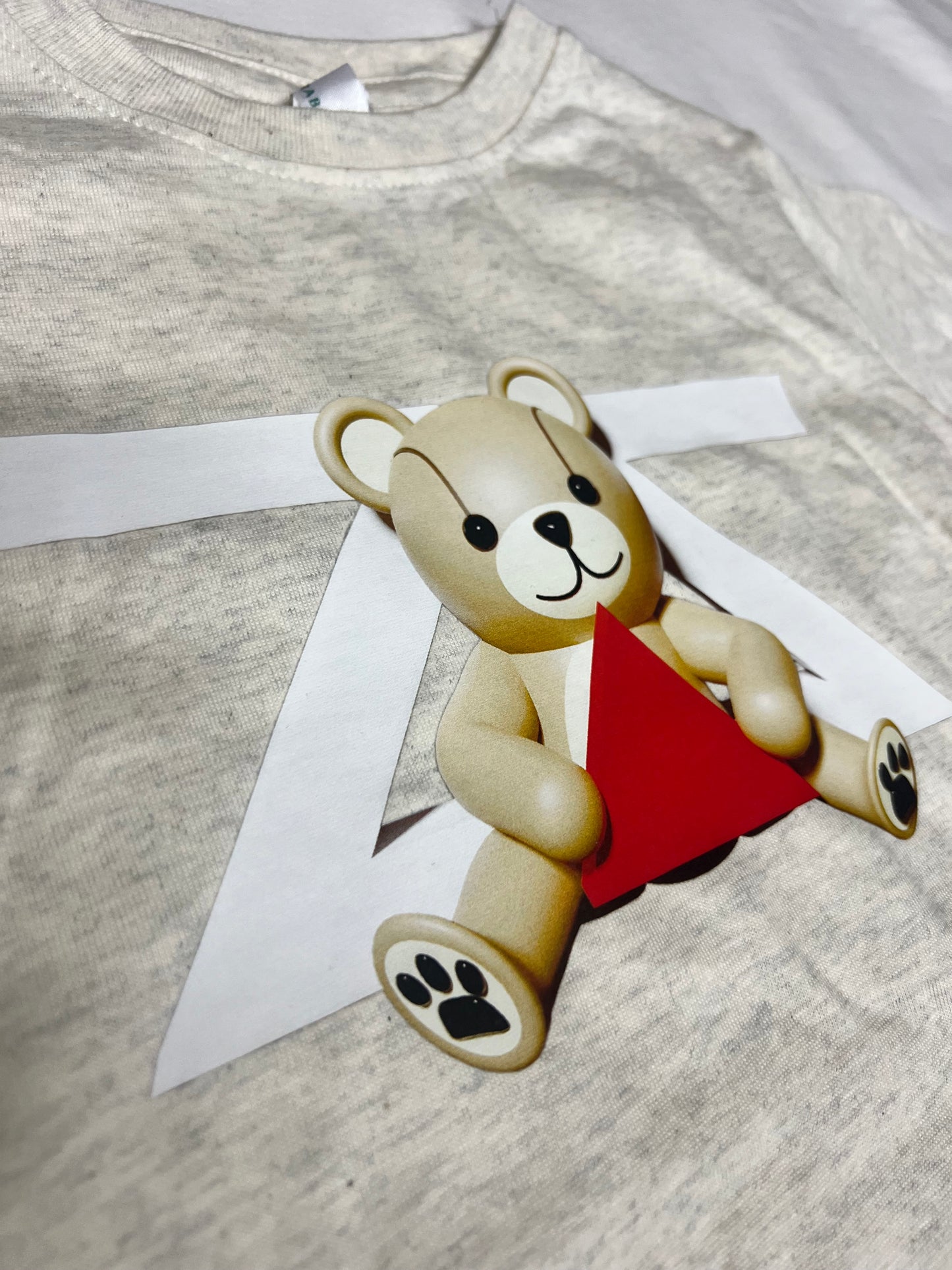 BEARY GAINZZ NATURAL HEATHER TODDLER FINE JERSEY TEE 🔺🧸