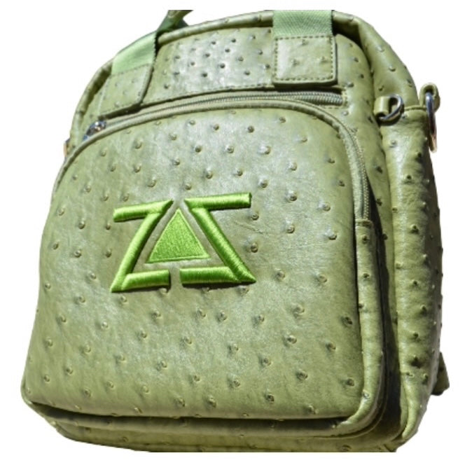 ZZ OLIVE VEGAN OSTRICH BACKPACK