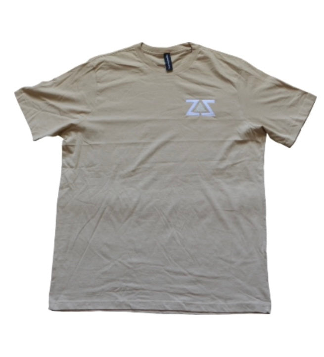 Deluxe Tee Embroidery White/Metallic logo