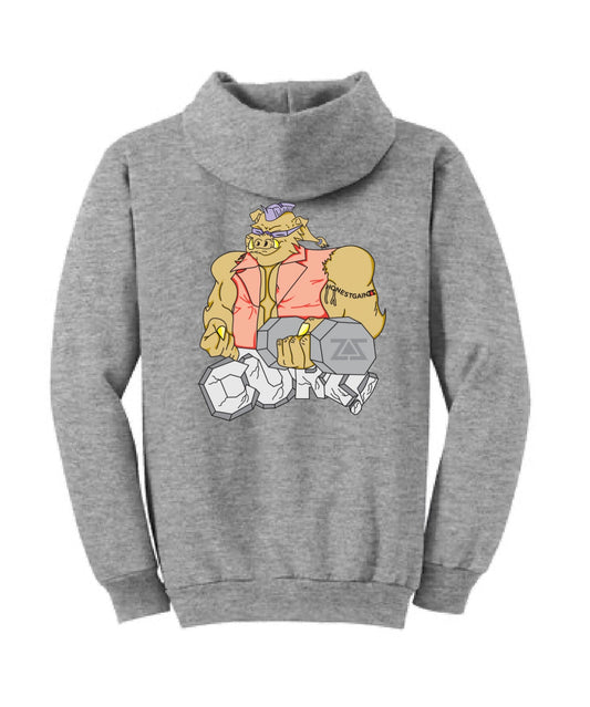 BEBOP CURL GREY HOODIE HONESTGAINZZ LOGO 3D PUFF WHITE/CREAM