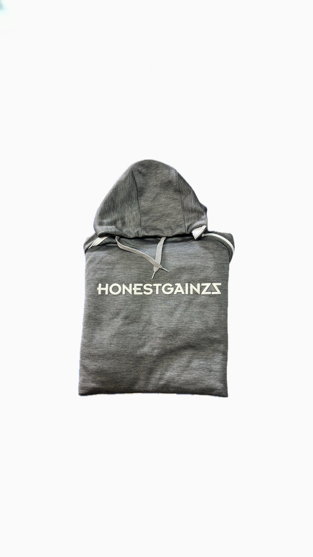 ROCKSTEADY GREY HOODIE HONESTGAINZZ LOGO 3D PUFF WHITE/CREAM