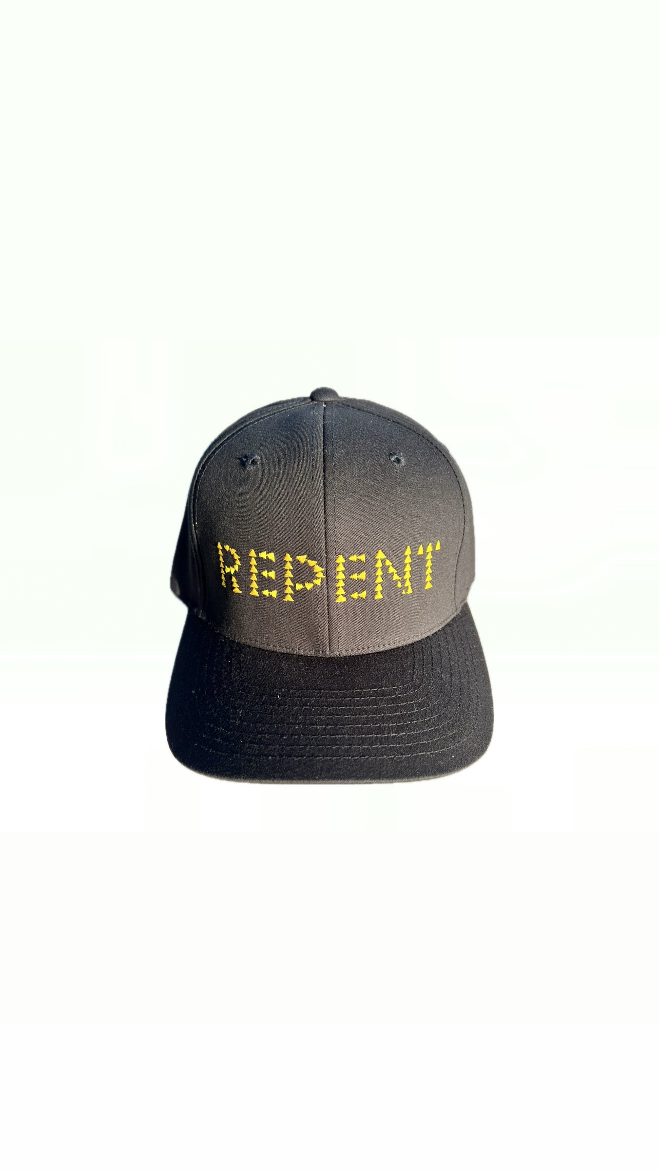 REPENT BLACK FITTED TRUCKER HAT