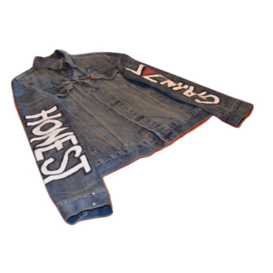 ZZ'D UP HONESTGAINZZ 1 of 1 GRAFFITI DENIUM JACKET