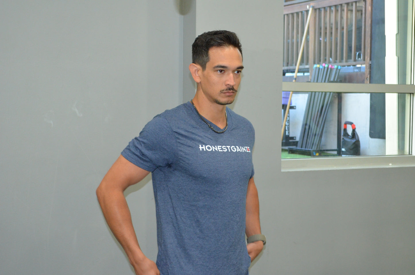 Honestgainzz™ Men's Heathered Charcoal Very Important Tee V-Neck